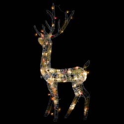 Renne de décoration de Noël Acrylique 140 LED colorées 120 cm 