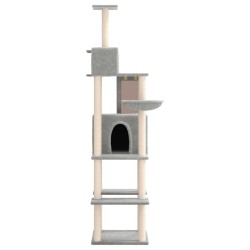 Arbre à chat avec griffoirs en sisal Gris clair 201 cm 