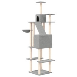 Arbre à chat avec griffoirs en sisal Gris clair 201 cm 