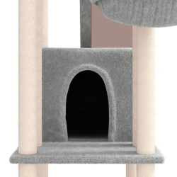 Arbre à chat avec griffoirs en sisal Gris clair 201 cm 