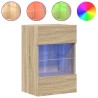 Meubles TV muraux lumières LED 2 pcs chêne sonoma 40x30x60,5 cm 