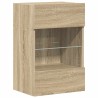 Meubles TV muraux lumières LED 2 pcs chêne sonoma 40x30x60,5 cm 