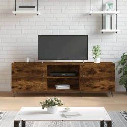 Meuble TV chêne fumé 150x30x50 cm bois d'ingénierie 