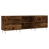 Meuble TV chêne fumé 150x30x50 cm bois d'ingénierie 