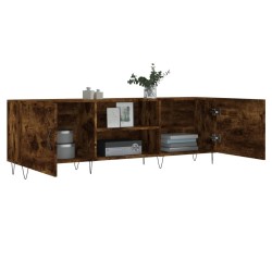 Meuble TV chêne fumé 150x30x50 cm bois d'ingénierie 
