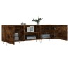 Meuble TV chêne fumé 150x30x50 cm bois d'ingénierie 