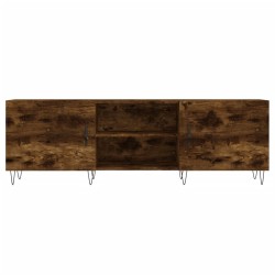 Meuble TV chêne fumé 150x30x50 cm bois d'ingénierie 