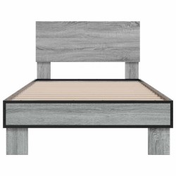 Cadre de lit sans matelas sonoma gris 75x190 cm 