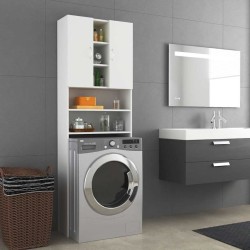 Meuble pour machine à laver Blanc 64x25,5x190 cm 