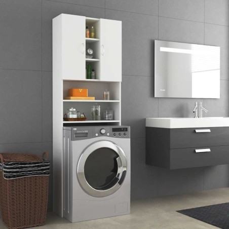 Meuble pour machine à laver Blanc 64x25,5x190 cm 