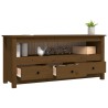 Meuble TV Marron miel 114x35x52 cm Bois de pin massif 