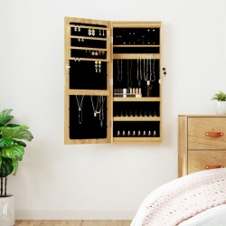 Armoire à bijoux avec miroir et éclairage LED mural 