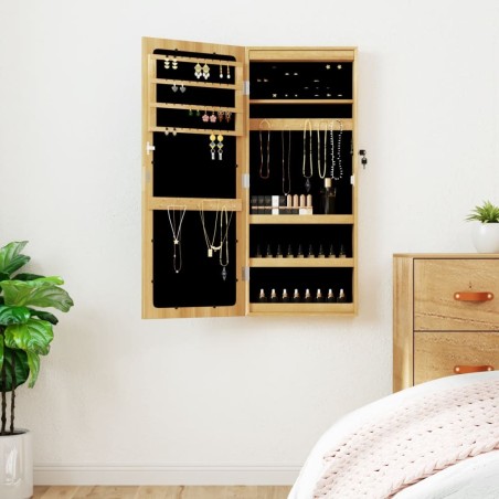 Armoire à bijoux avec miroir et éclairage LED mural 