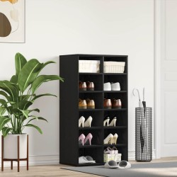 Étagère à chaussures chêne noir 54x34x100,5 cm bois ingénierie 