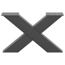 Pieds de table basse en forme de X 2 pièces Anthracite 60 x (30-31) cm Acier 