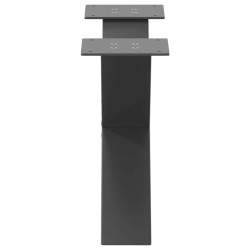 Pieds de table basse en forme de X 2 pièces Anthracite 60 x (30-31) cm Acier 