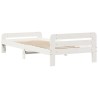 Cadre de lit sans matelas blanc 100x200 cm bois de pin massif 