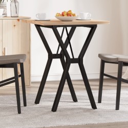 Table à manger cadre en Y 60x60x75,5cm bois de pin massif acier 