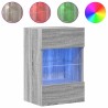 Meubles TV muraux et lumières LED 2pcs sonoma gris 40x30x60,5cm 