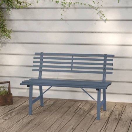 Banc de jardin 110 cm acier gris 