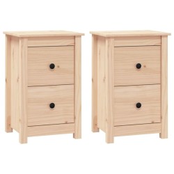 Tables de chevet 2 pcs 40x35x61,5 cm Bois de pin massif 