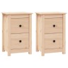 Tables de chevet 2 pcs 40x35x61,5 cm Bois de pin massif 