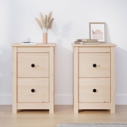 Tables de chevet 2 pcs 40x35x61,5 cm Bois de pin massif 