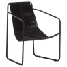 Fauteuil de relaxation noir cuir véritable 
