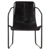 Fauteuil de relaxation noir cuir véritable 