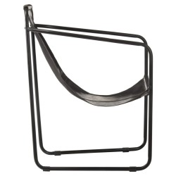 Fauteuil de relaxation noir cuir véritable 