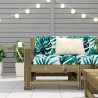 Canapé de jardin accoudoir avec table d'appoint pin imprégné 