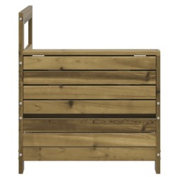 Canapé de jardin accoudoir avec table d'appoint pin imprégné 