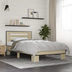 Cadre de lit sans matelas chêne sonoma 90x200 cm 
