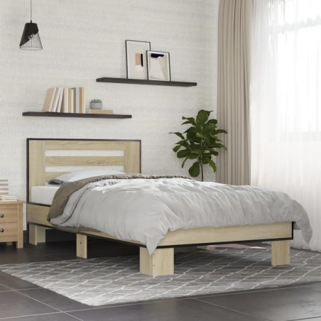 Cadre de lit sans matelas chêne sonoma 90x200 cm 