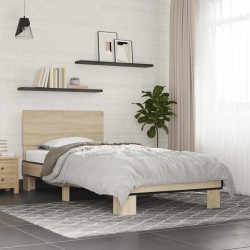 Cadre de lit sans matelas chêne sonoma 90x190 cm 