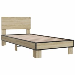 Cadre de lit sans matelas chêne sonoma 90x190 cm 
