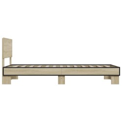 Cadre de lit sans matelas chêne sonoma 90x190 cm 