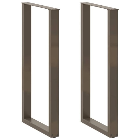 Pieds de table de bar en forme de U, 2 pièces, acier naturel, 60 x (110-111) cm 
