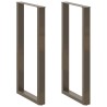 Pieds de table de bar en forme de U, 2 pièces, acier naturel, 60 x (110-111) cm 