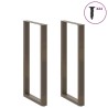 Pieds de table de bar en forme de U, 2 pièces, acier naturel, 60 x (110-111) cm 