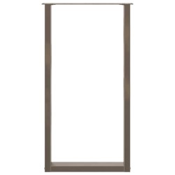 Pieds de table de bar en forme de U, 2 pièces, acier naturel, 60 x (110-111) cm 