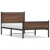 Cadre de lit en métal sans matelas chêne marron 100x190 cm 