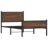 Cadre de lit en métal sans matelas chêne marron 100x190 cm 