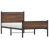 Cadre de lit en métal sans matelas chêne marron 100x190 cm 