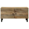 Table basse noir 80x50x40 cm bois de manguier massif brut 