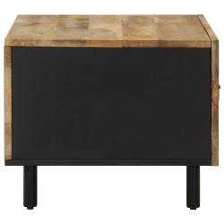 Table basse noir 80x50x40 cm bois de manguier massif brut 