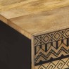 Table basse noir 80x50x40 cm bois de manguier massif brut 