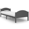 Cadre de lit sans matelas gris foncé bois pin massif 90x200cm 