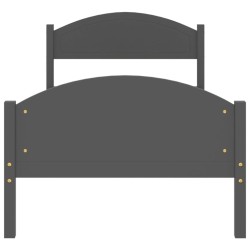 Cadre de lit sans matelas gris foncé bois pin massif 90x200cm 