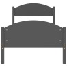Cadre de lit sans matelas gris foncé bois pin massif 90x200cm 